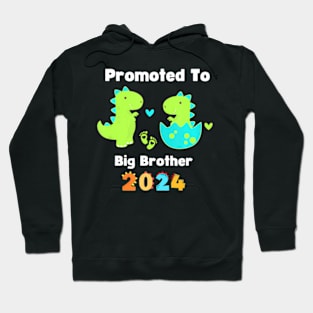 Kids Promoted To Big Brother Est 2024 Dinosaur T Rex Boys Hoodie